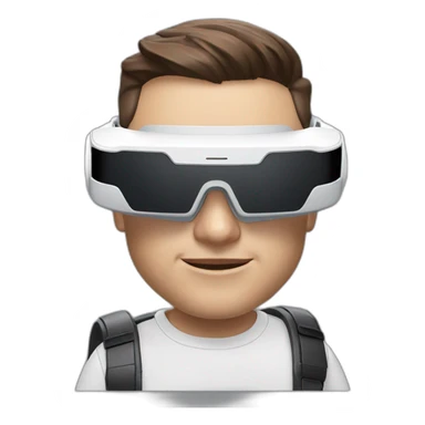 Elon musk with oculus quest 3 white headset sticker