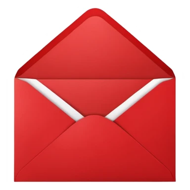 red greeting card with envelope sticker