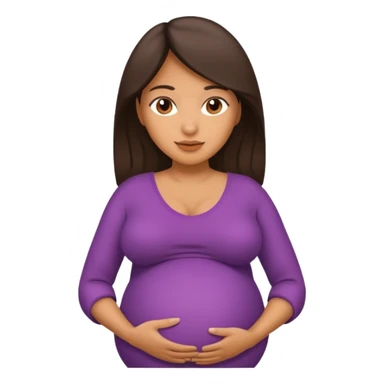 Latina woman, tan skin, pregnant sticker
