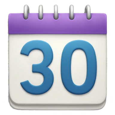 calendar with number 30 sticker