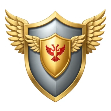 holy emblem with silver wings and shield in the middle sticker
