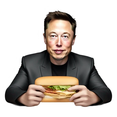 Elon Musk eating a sandwich  sticker