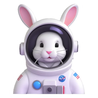 bunny astronaut with helmet sticker