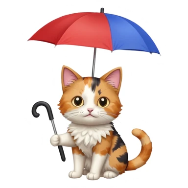cat holding an umbrella sticker