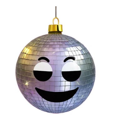 Happy new year sign on a disco ball  sticker