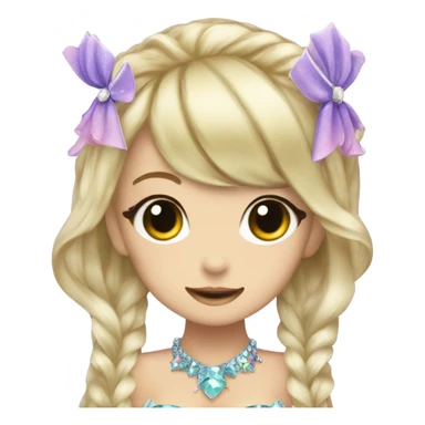 mermaif hime gyaru girl with pointy, jewerly sticker