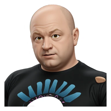 bald boy in black shirt sticker