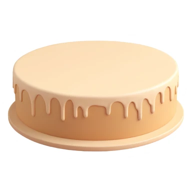unadorned round cake base, no extras, just dough, neutral beige color sticker