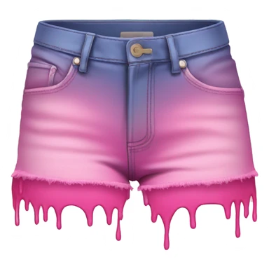 Pink Jean short shorts with ombré effect  sticker