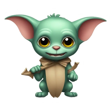 Cute gremlin with a cut animal bat sticker