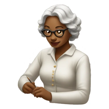 Lady painting in craft shop  sticker