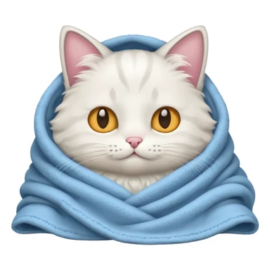 cat White cozy in blanket sticker