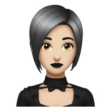 Goth girl short hair sticker