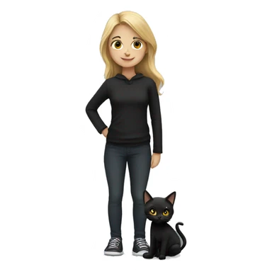 Short person with a black cat sticker