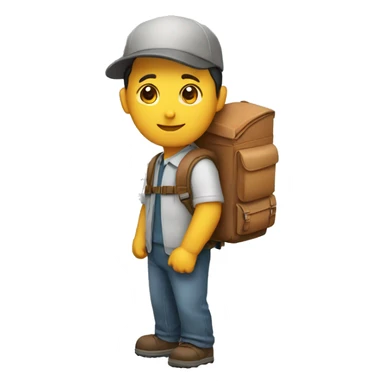 courrier with backpack goes to the right sticker