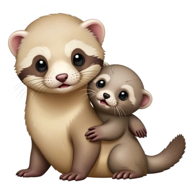 A ferret and a seal, no logo, just them going full action mode, shooting like a movie duo. Total chaos energy but make it adorable and dangerous.” sticker