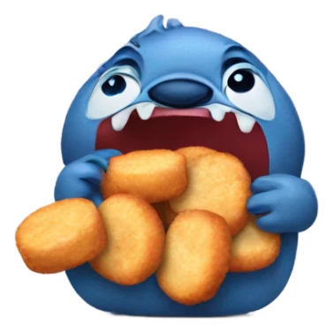Stitch eating chicken nuggets  sticker
