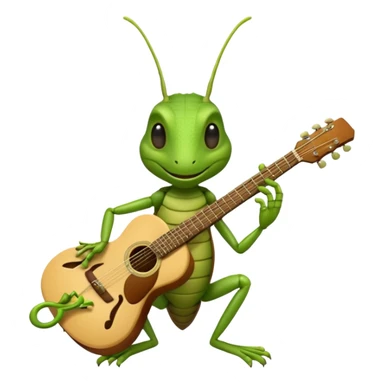 grasshopper playing guitar sticker