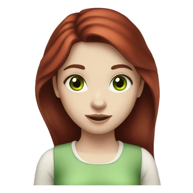girl, dark red hair, green eyes, pale skin sticker