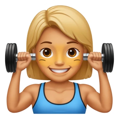 Smiling face with dumbbell sticker