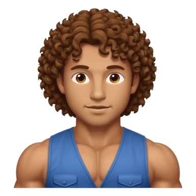 Hot male engineer with curly brown hair and muscles sticker