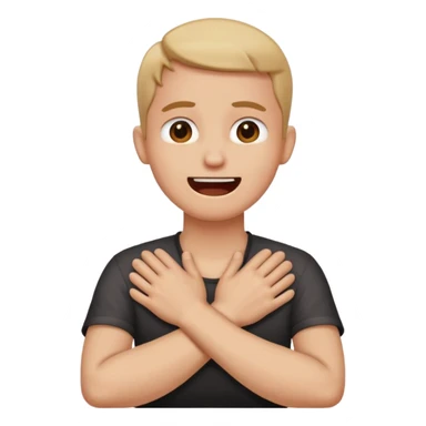 having a hard person like a head and neck of a person and their hands like crossed idk their neck like their chocking themselves but in a joking way like frustration sticker