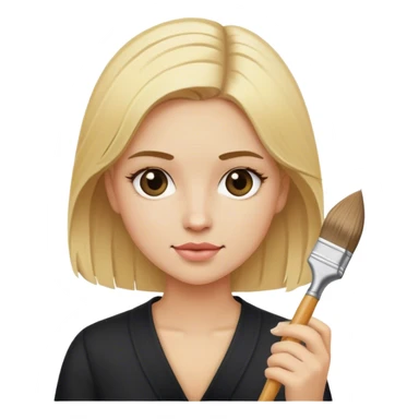 Designer with blond hair and brush sticker