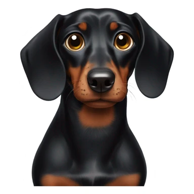 One eyed black dachshund  sticker