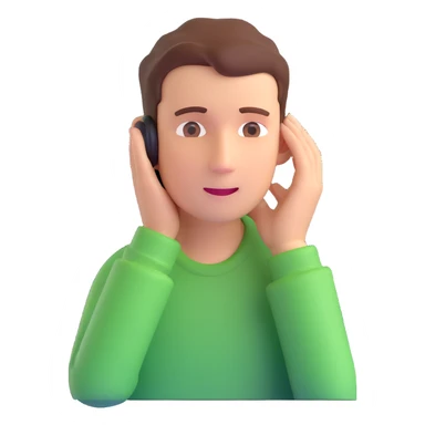 person with ear pain sticker