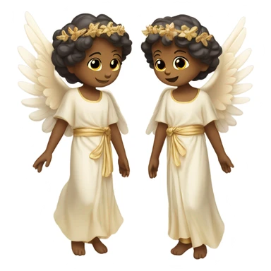 two angels in painting sticker