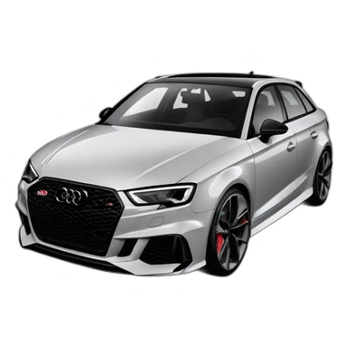 Audi rs3 black facelift, facing front right from the front sticker