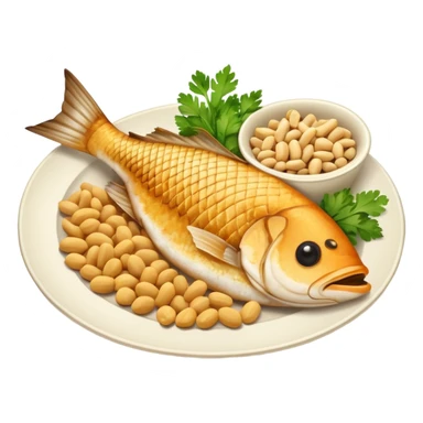 fish and peanut indonesian food sticker