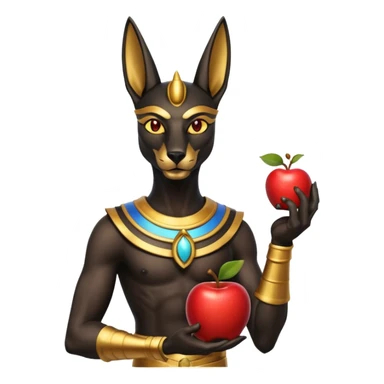 anubis god with an apple sticker