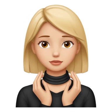 girl with her hands on her neck  sticker