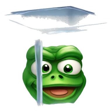 pepe the frog inside an icecube sticker