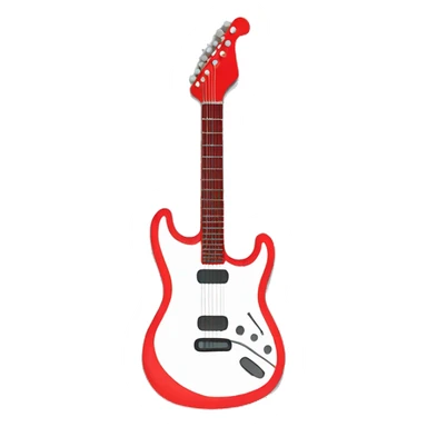 “A simple red electric guitar with a modern, minimalistic design.” sticker