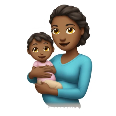 Pregnant woman holding a toddler  sticker
