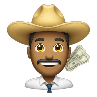 HOMBRE CON SOMBRERO CONTANDO DINERO sticker