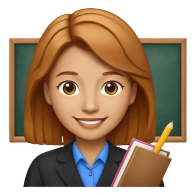 teacher emoji caramel hair light skin sticker