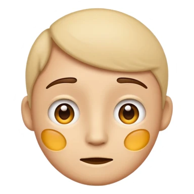 pain point, neutral face with a small question mark, emoji style sticker