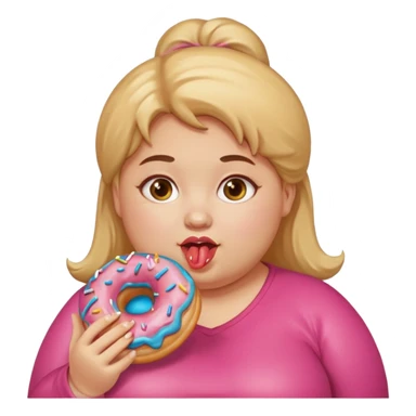 fat girl eating donuts sticker