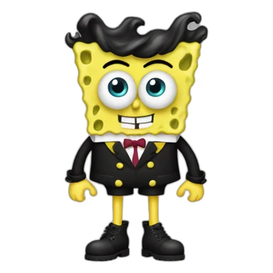 spongebob goth in balanciaga sticker