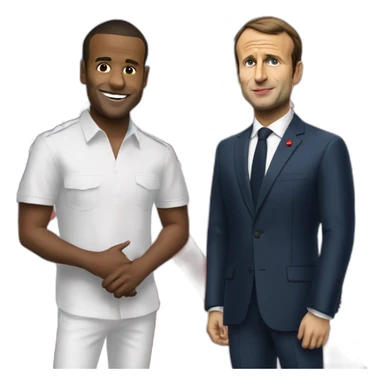 Gazo le rappeur avec Emmanuel Macron  sticker
