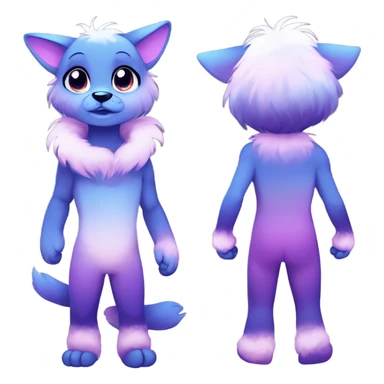 Adorable innocent cute gradient-Sparkle-nebula-fursona anthropomorphic furry full body sticker