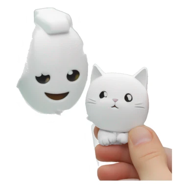 A red-bearded cat engineer in a lab coat holds a white piece of paper next to a 3d printer. sticker