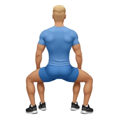 guy working out glutes with shirt on from the back sticker