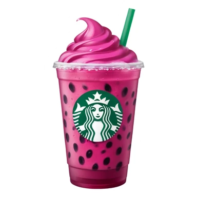 Starbucks dark pink dragonfruit refresher. no swirl on top. starbucks logo. sticker