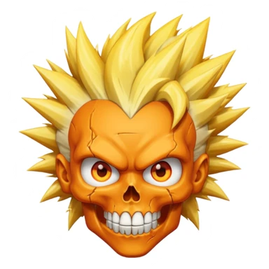Skull with goku hair sticker