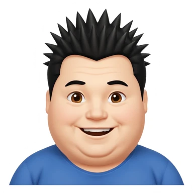 fat spiky haired happy man sticker
