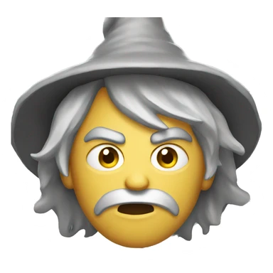 gray wizard with body angry sticker